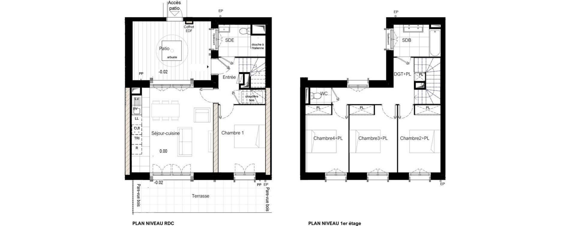 Duplex T5 de 94,30 m2 &agrave; Bussy-Saint-Georges Sycomore