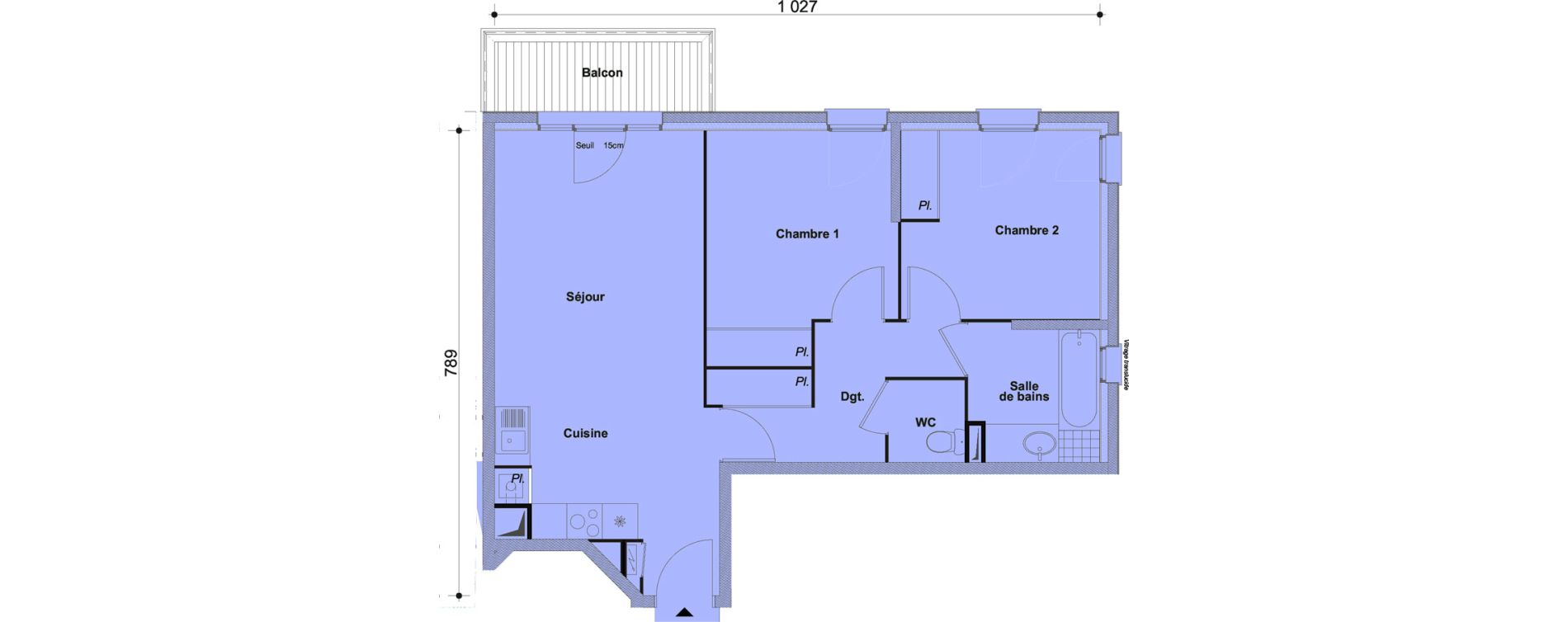 Appartement T3 de 62,09 m2 &agrave; Cesson Centre