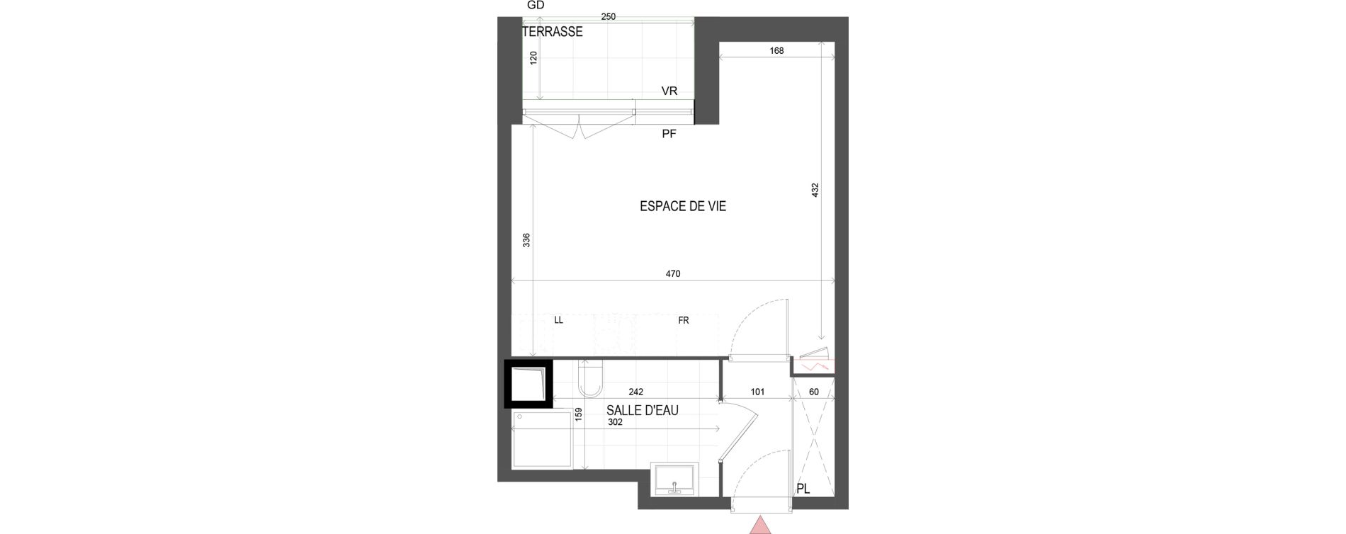 Studio de 25,71 m2 &agrave; Chalifert Centre