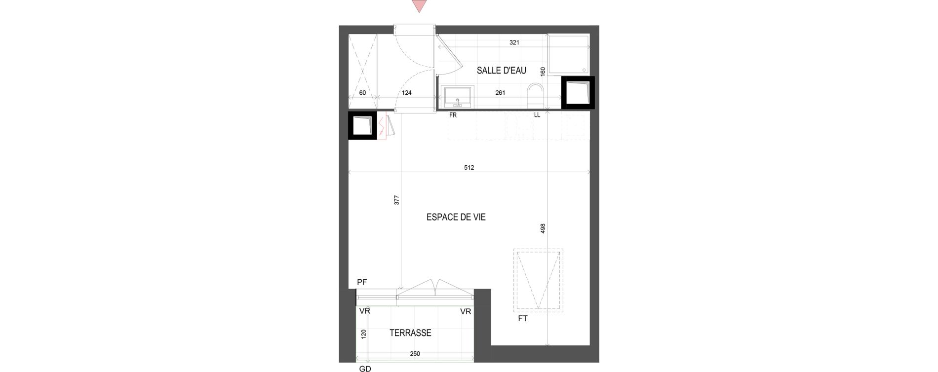 Studio de 29,28 m2 &agrave; Chalifert Centre