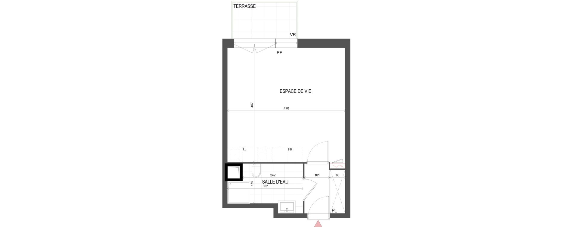 Studio de 29,34 m2 &agrave; Chalifert Centre