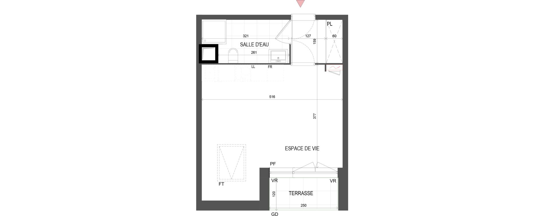 Studio de 29,52 m2 &agrave; Chalifert Centre