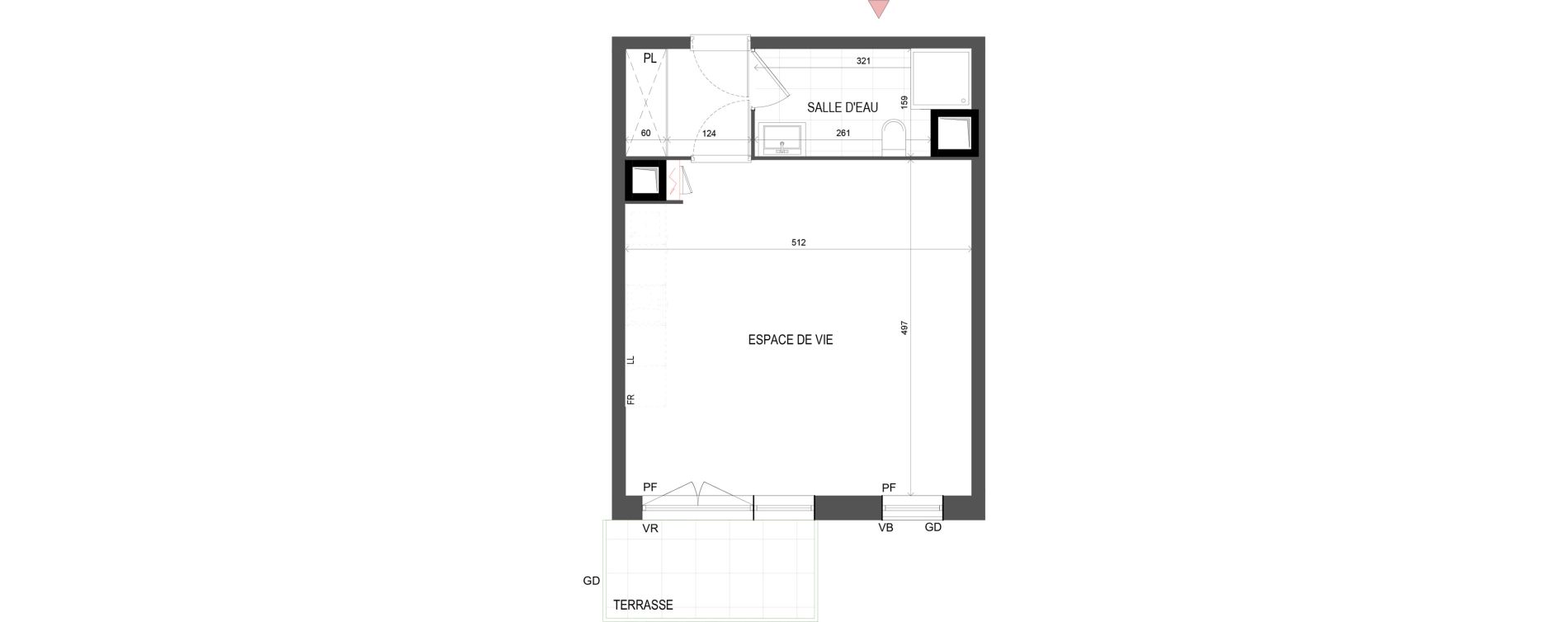 Studio de 32,55 m2 &agrave; Chalifert Centre