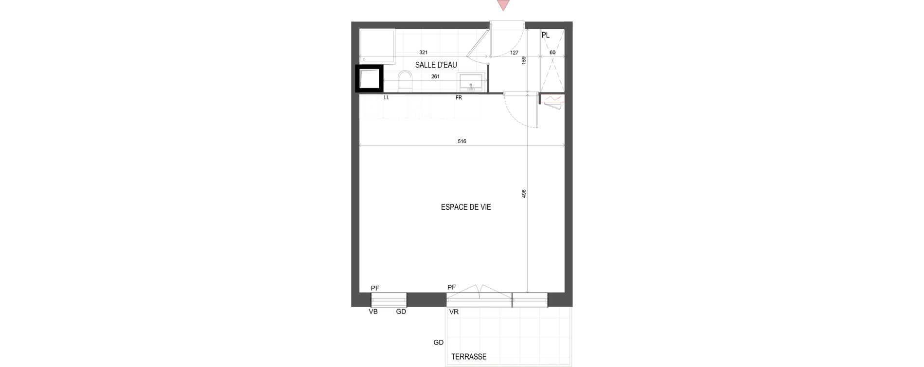 Studio de 32,82 m2 &agrave; Chalifert Centre