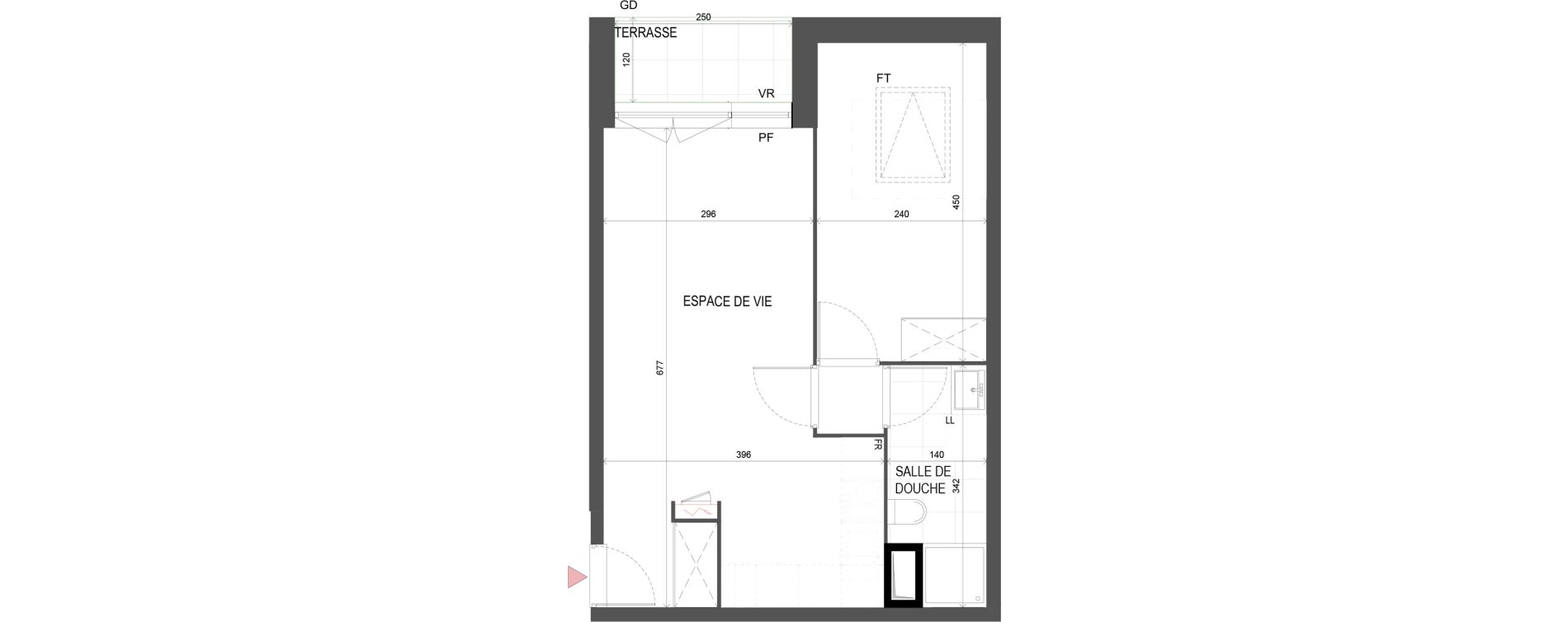 Appartement T2 de 38,17 m2 &agrave; Chalifert Centre