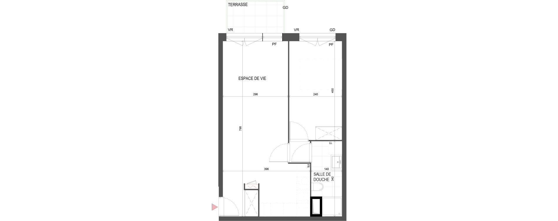 Appartement T2 de 42,77 m2 &agrave; Chalifert Centre