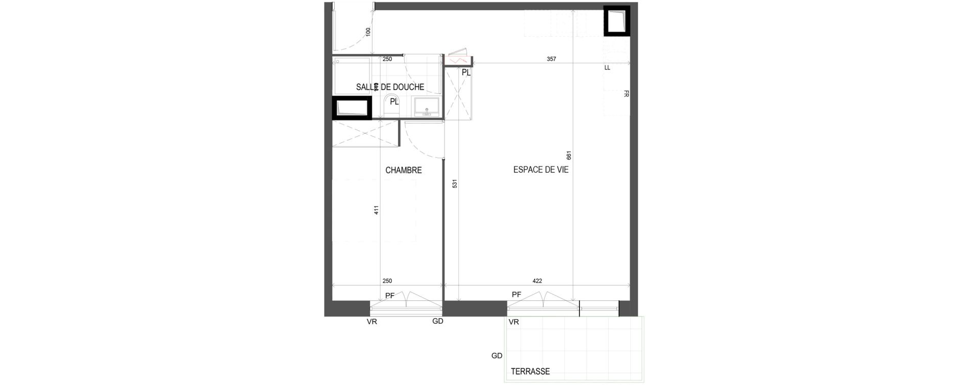 Appartement T2 de 43,33 m2 &agrave; Chalifert Centre