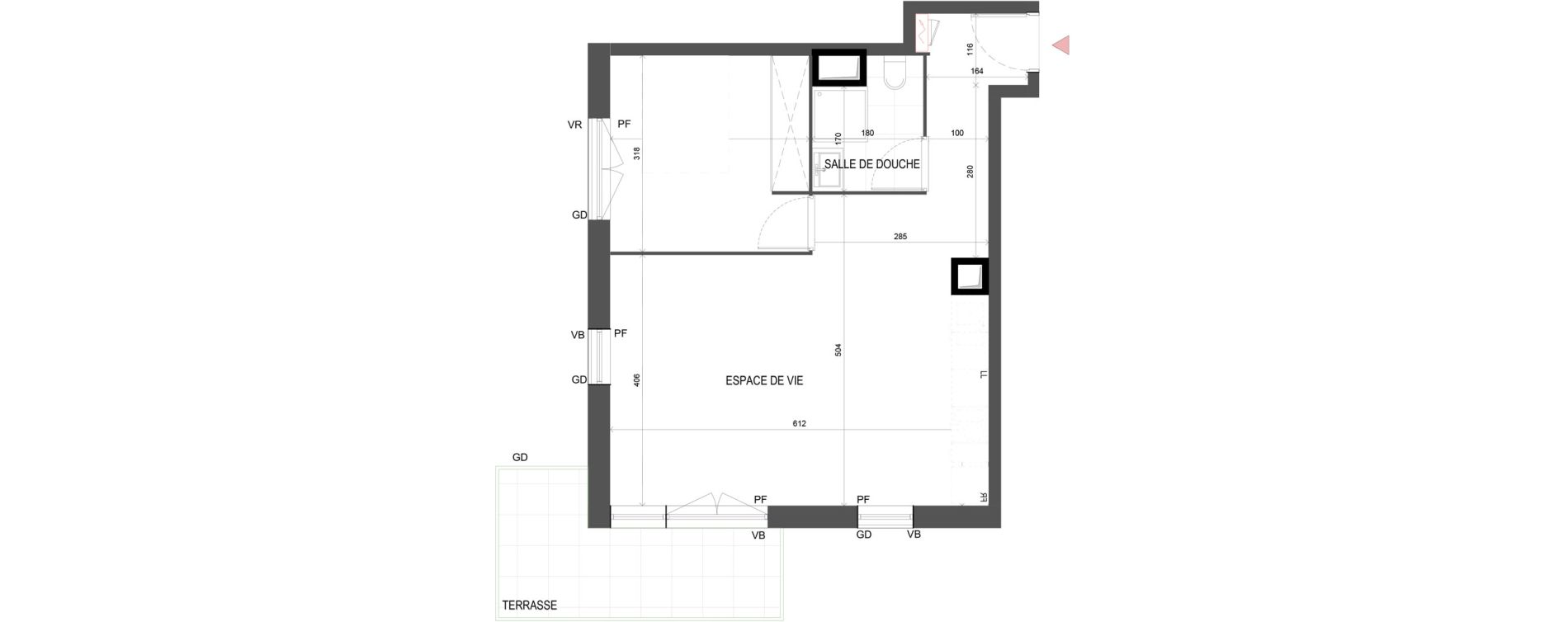 Appartement T2 de 44,64 m2 &agrave; Chalifert Centre