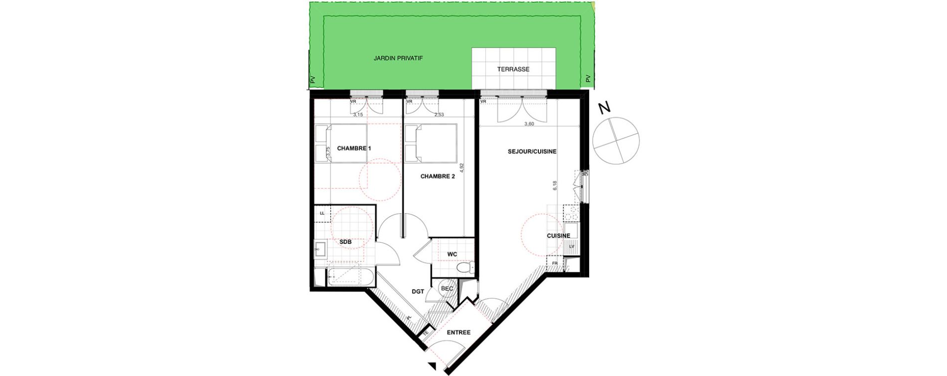 Appartement T3 de 67,10 m2 &agrave; Chalifert Centre