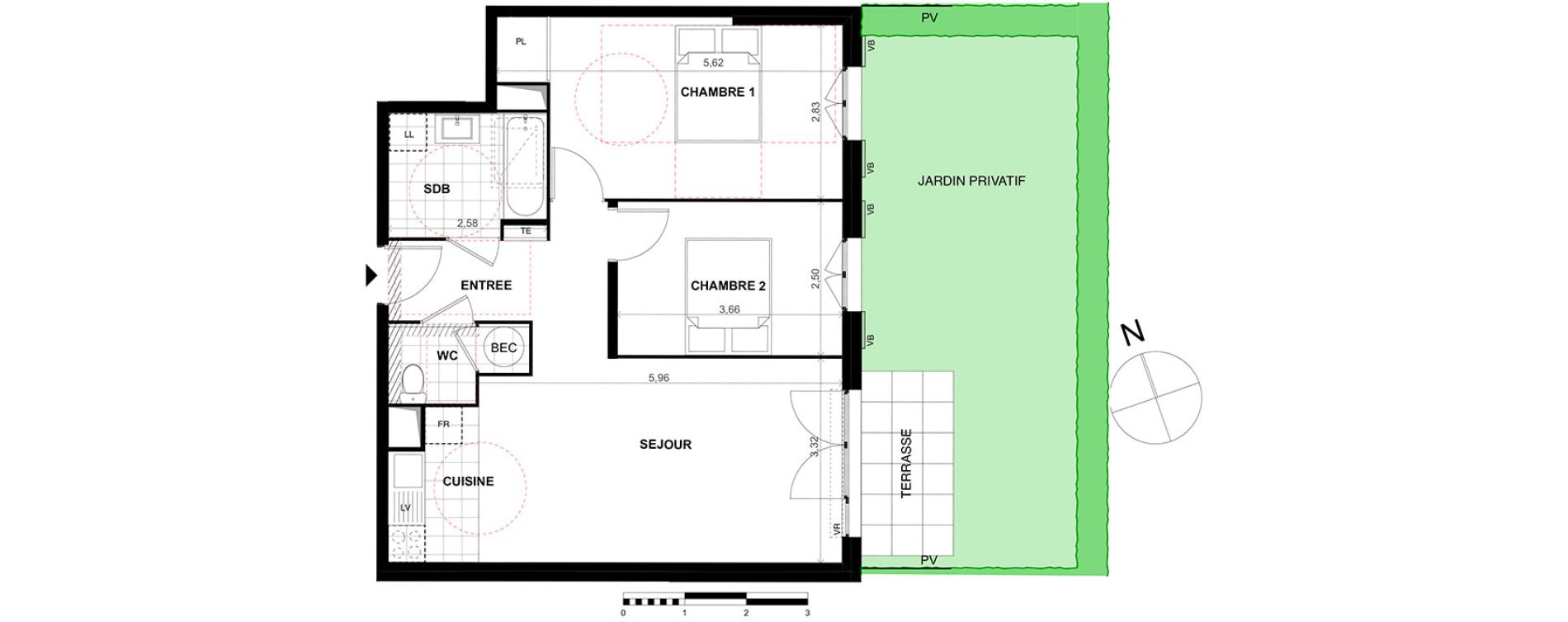 Appartement T3 de 58,80 m2 &agrave; Chalifert Centre