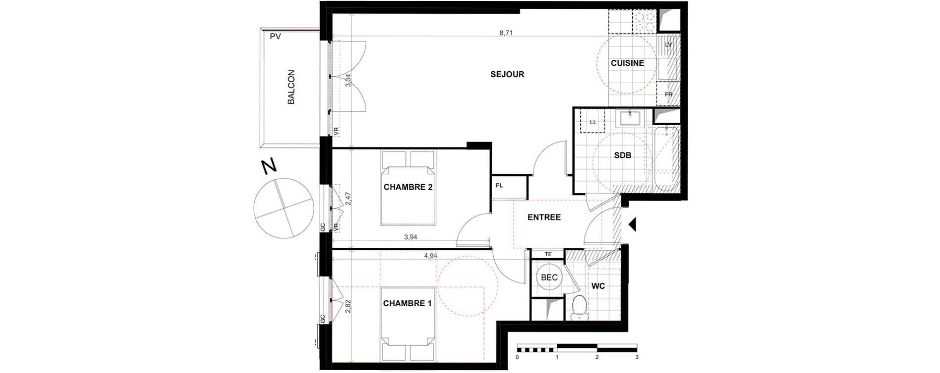 Appartement T3 de 62,50 m2 &agrave; Chalifert Centre