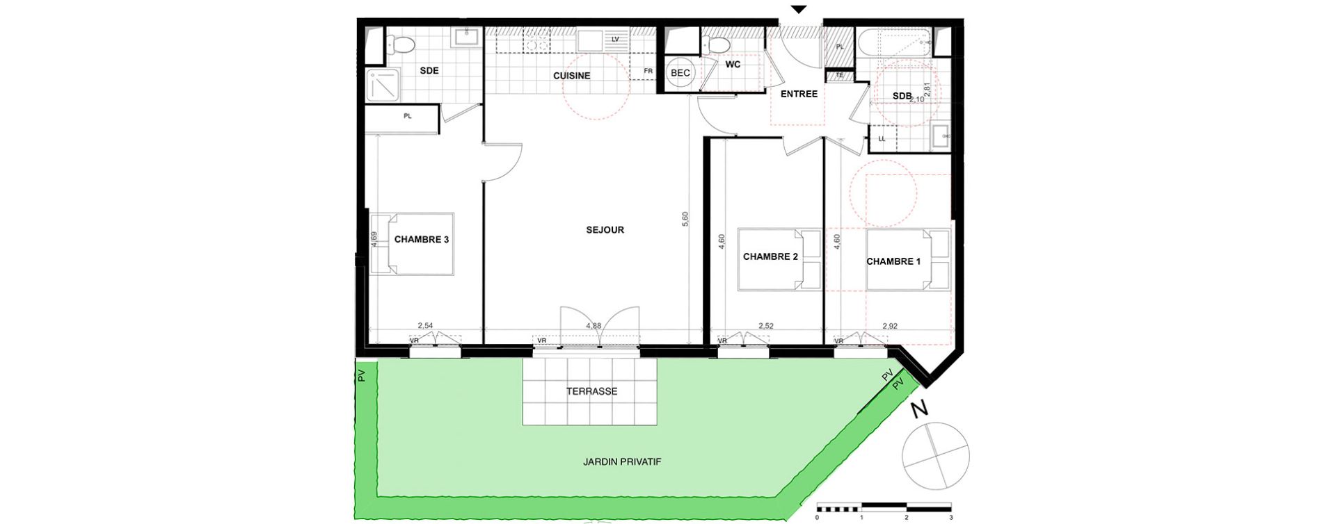 Appartement T4 de 89,00 m2 &agrave; Chalifert Centre