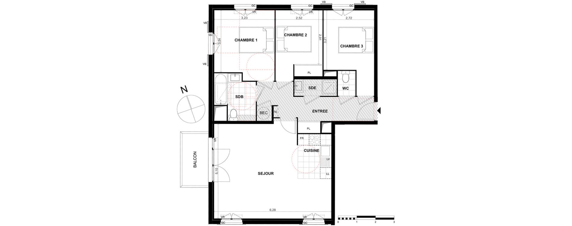 Appartement T4 de 79,60 m2 &agrave; Chalifert Centre