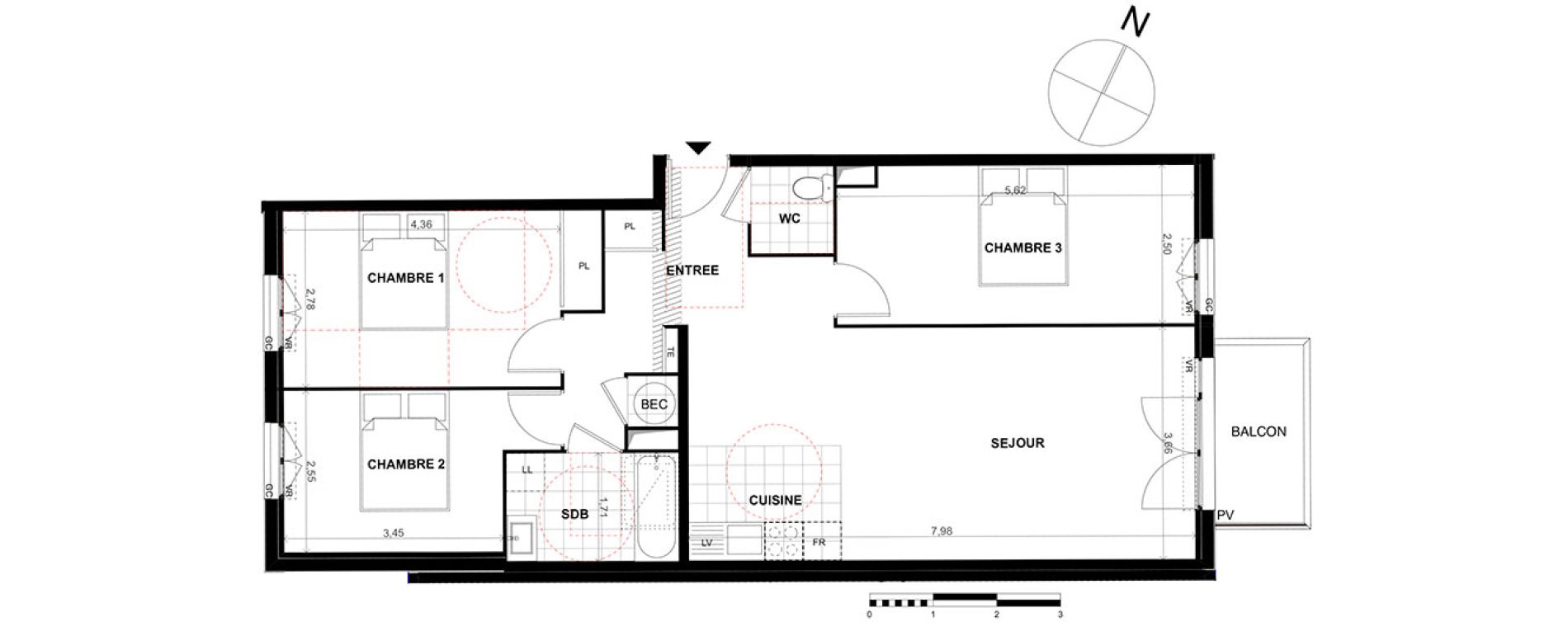Appartement T4 de 80,60 m2 &agrave; Chalifert Centre