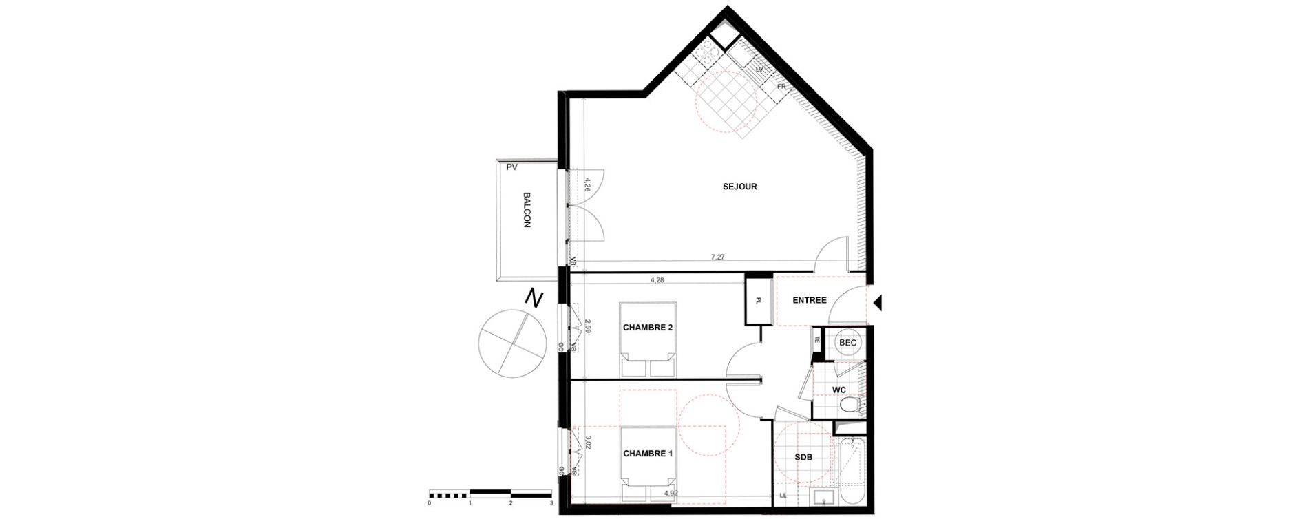 Appartement T3 de 72,50 m2 &agrave; Chalifert Centre