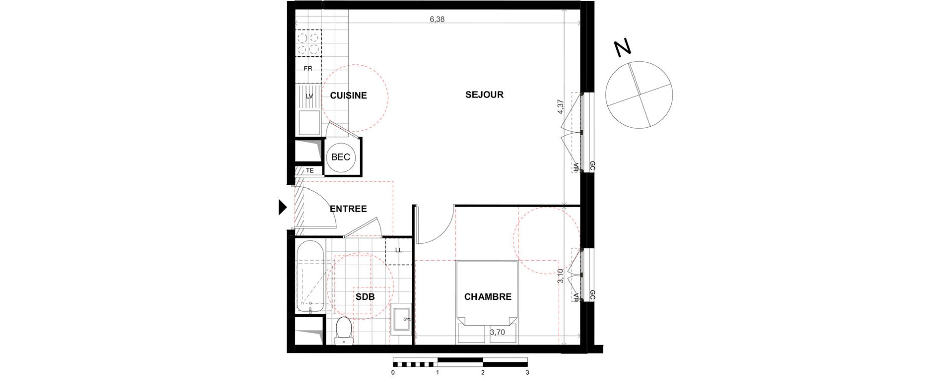 Appartement T2 de 45,90 m2 &agrave; Chalifert Centre