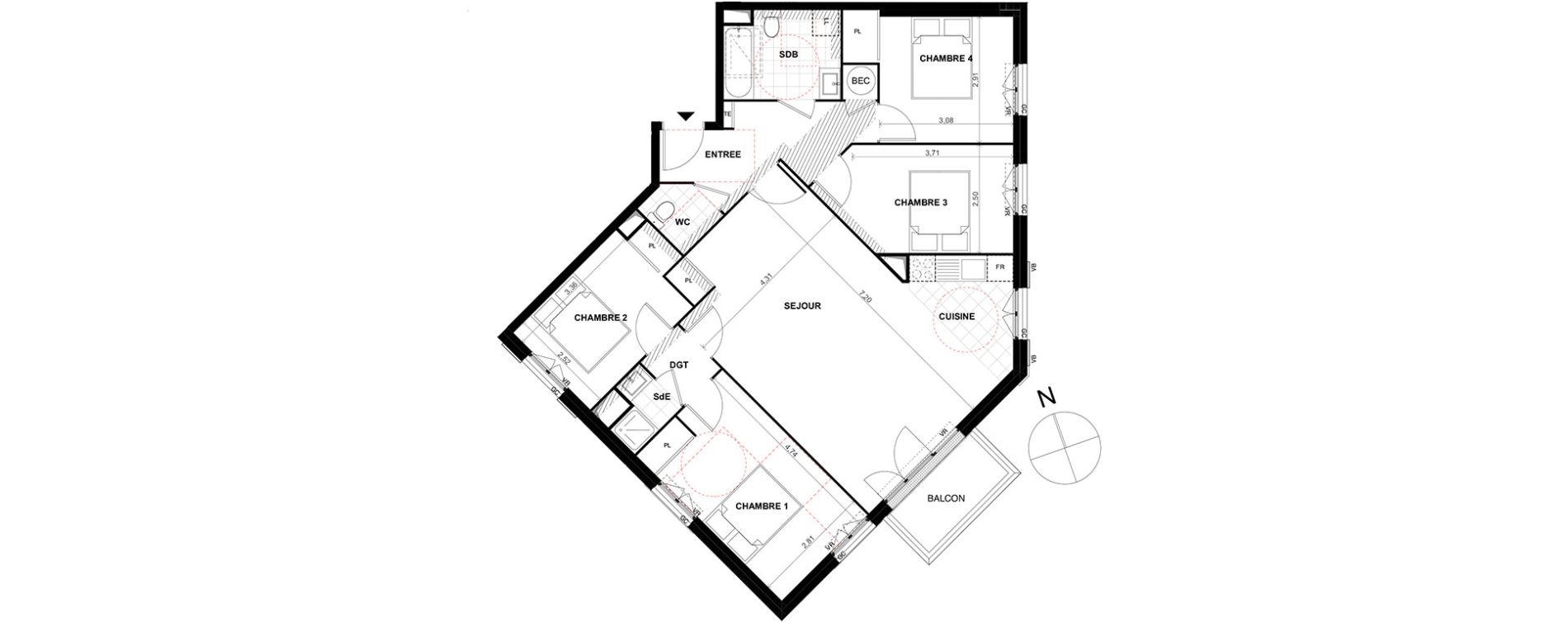 Appartement T5 de 95,00 m2 &agrave; Chalifert Centre