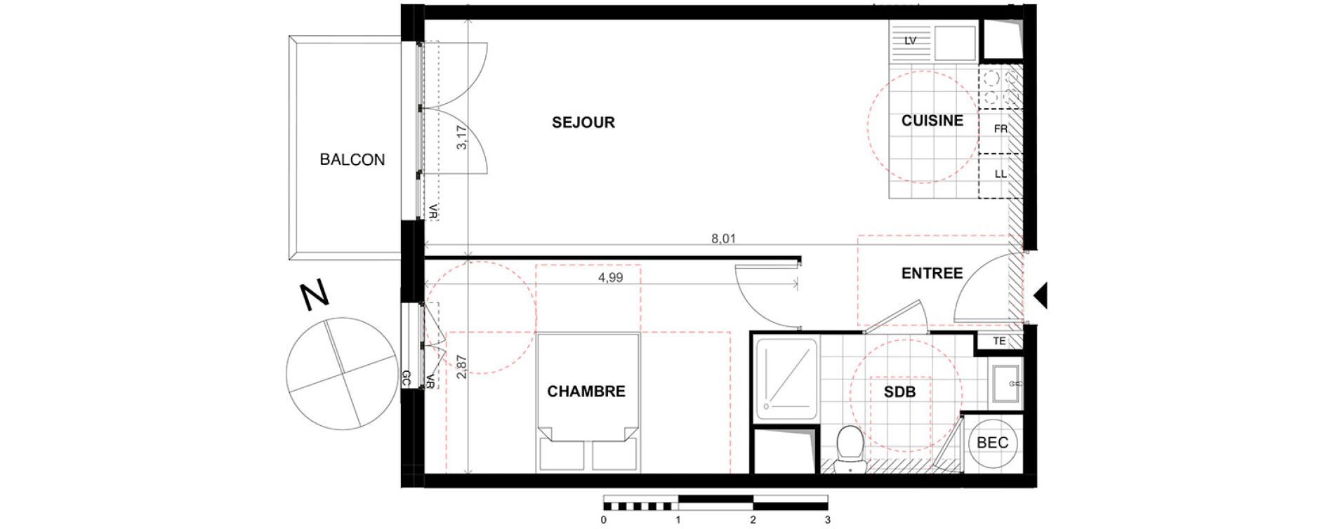 Appartement T2 de 45,60 m2 &agrave; Chalifert Centre