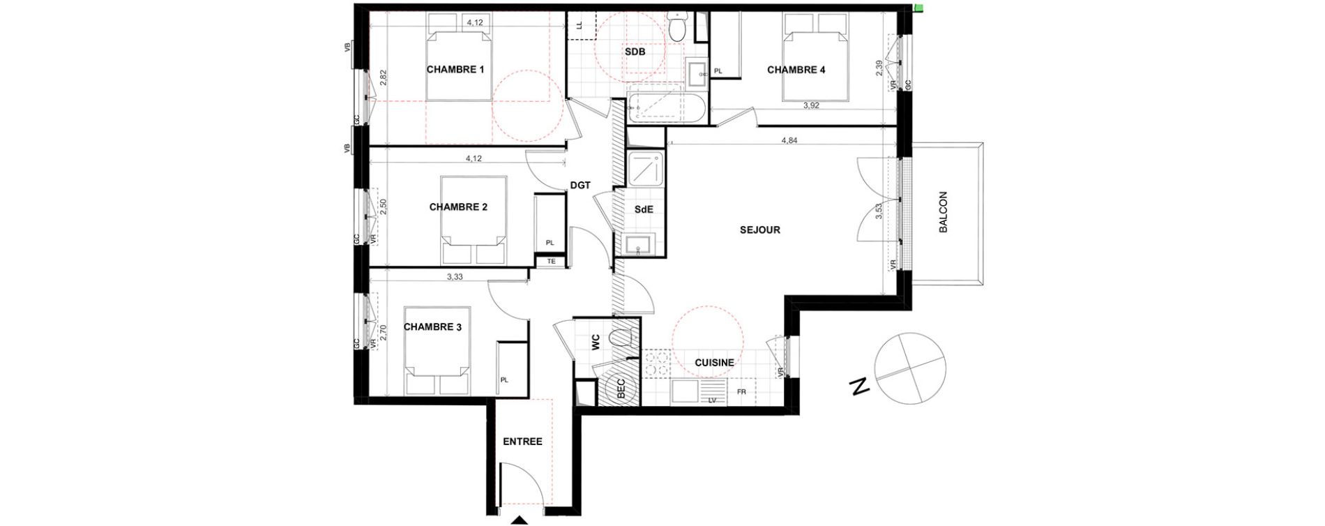 Appartement T5 de 86,00 m2 &agrave; Chalifert Centre