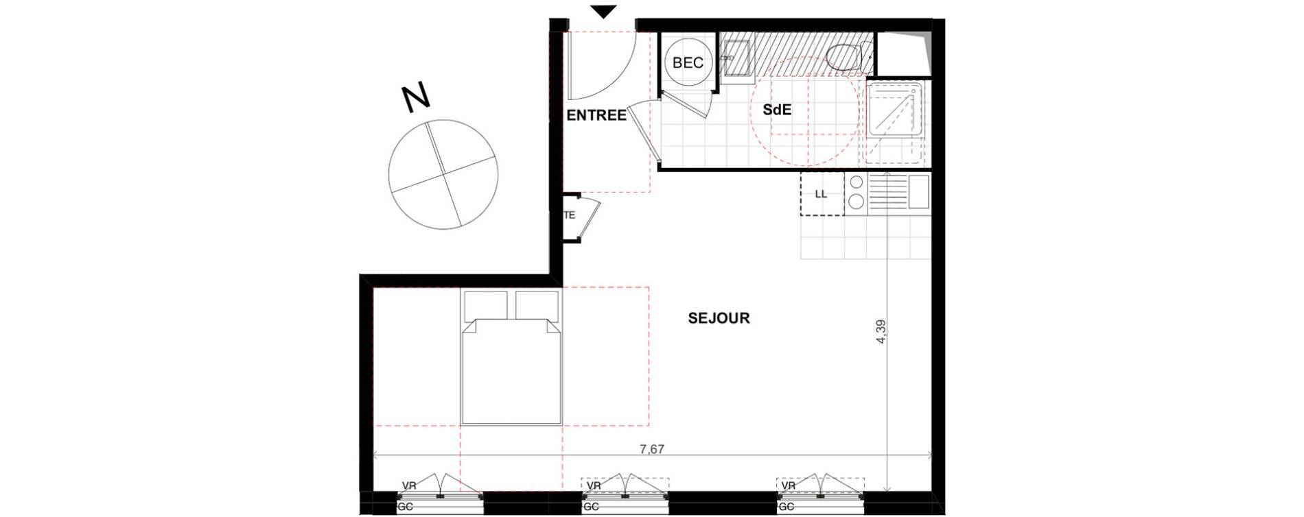 Appartement T1 de 38,00 m2 &agrave; Chalifert Centre
