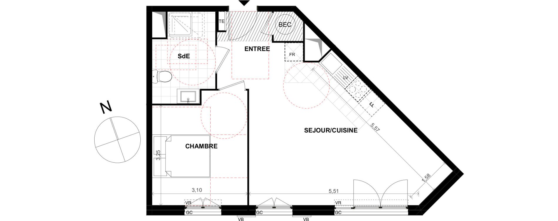 Appartement T2 de 45,20 m2 &agrave; Chalifert Centre