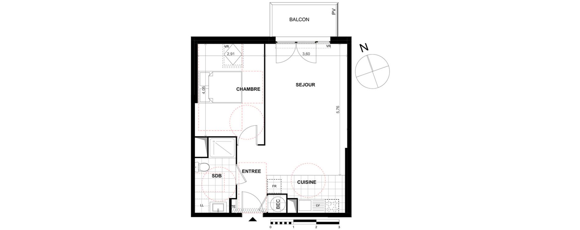 Appartement T2 de 46,00 m2 &agrave; Chalifert Centre