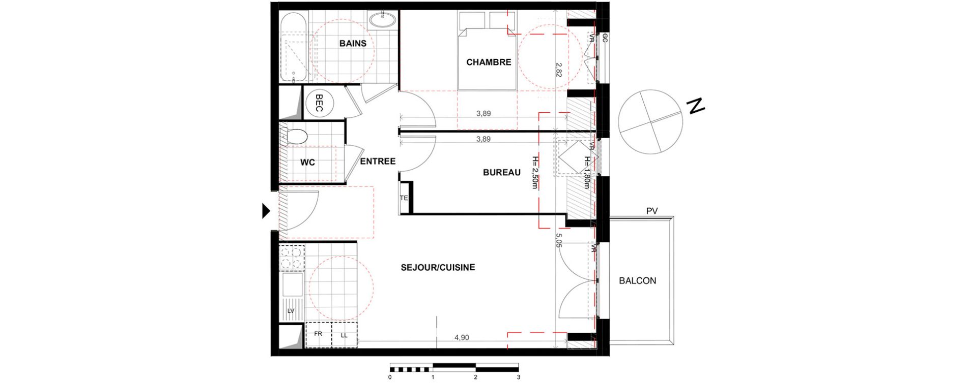 Appartement T2 de 52,60 m2 &agrave; Chalifert Centre