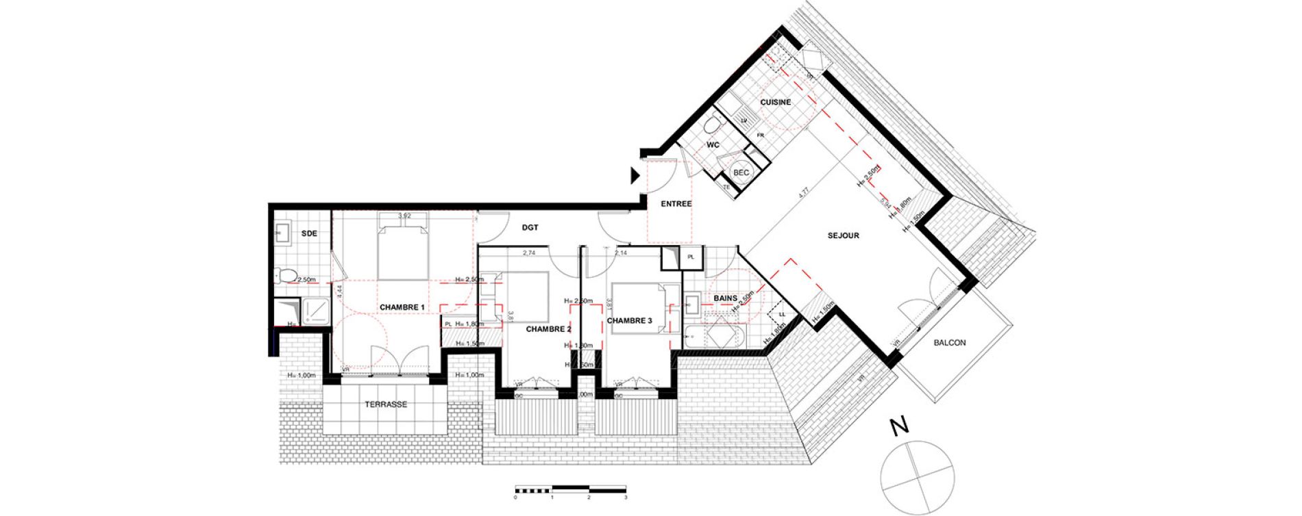 Appartement T4 de 85,40 m2 &agrave; Chalifert Centre