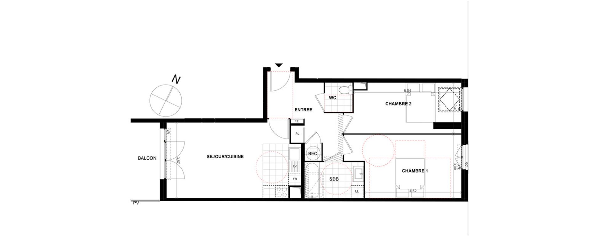 Appartement T3 de 62,30 m2 &agrave; Chalifert Centre