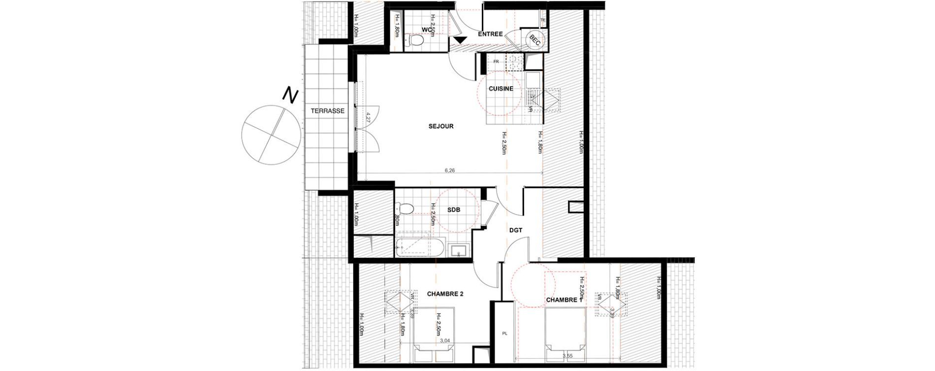 Appartement T3 de 64,30 m2 &agrave; Chalifert Centre