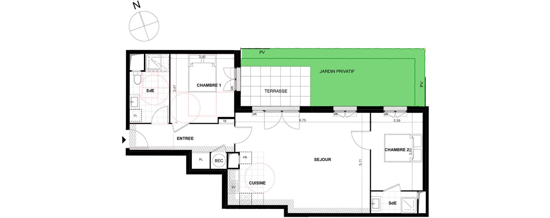 Appartement T3 de 71,10 m2 &agrave; Chalifert Centre