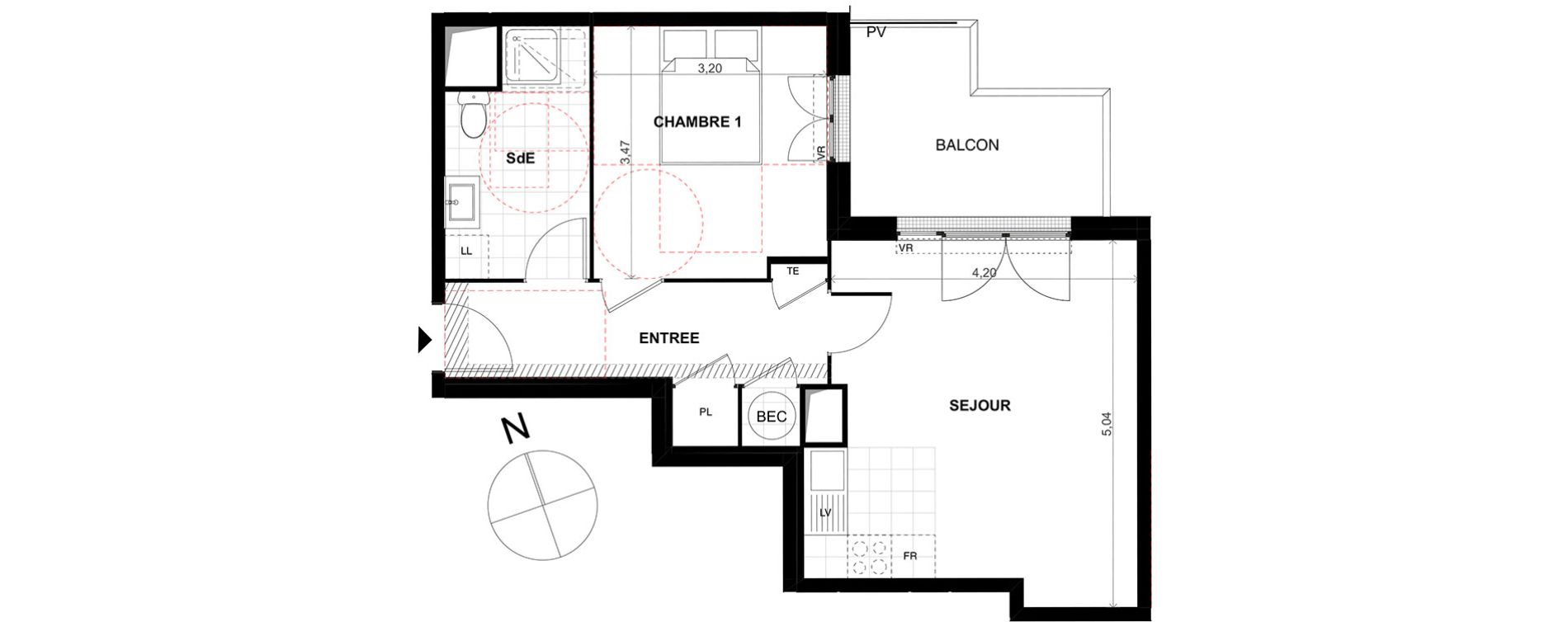 Appartement T2 de 45,90 m2 &agrave; Chalifert Centre
