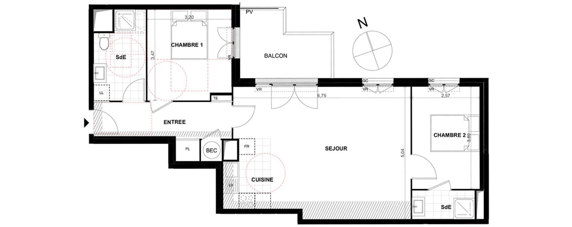Appartement T3 de 71,20 m2 &agrave; Chalifert Centre