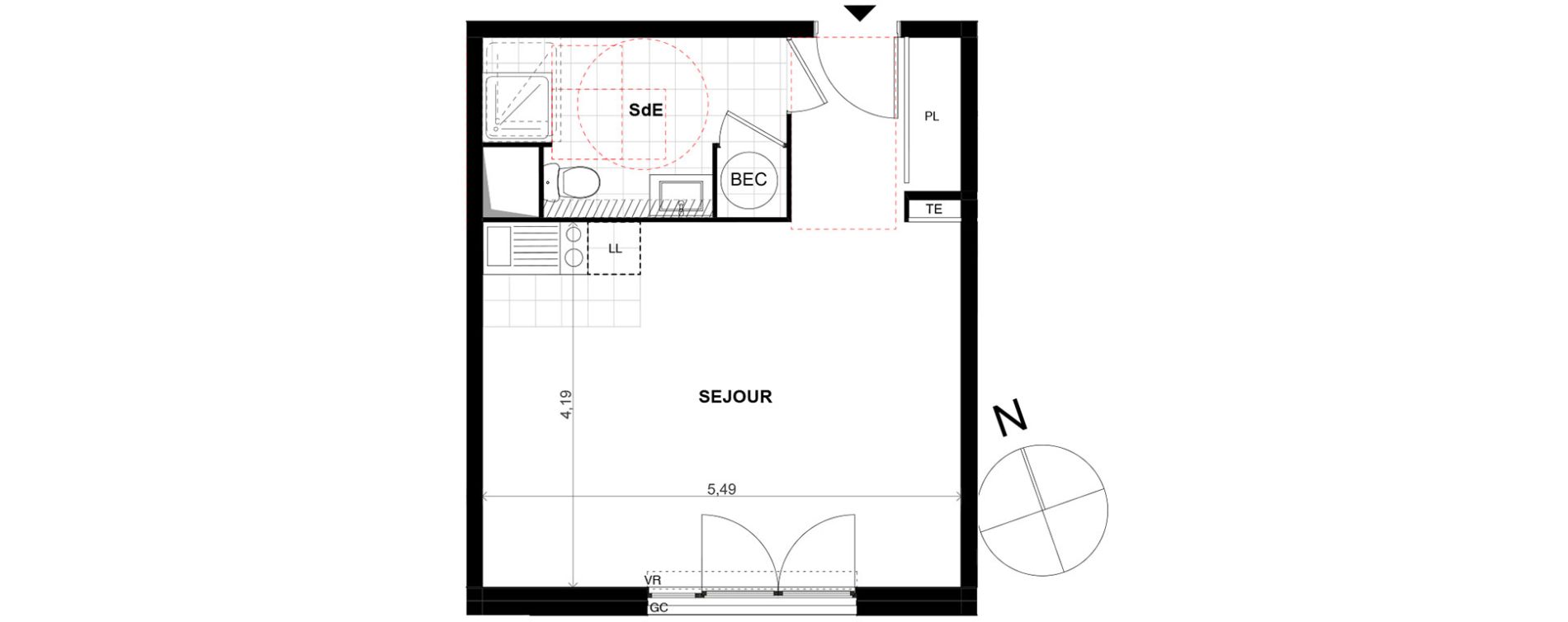 Appartement T1 de 33,30 m2 &agrave; Chalifert Centre