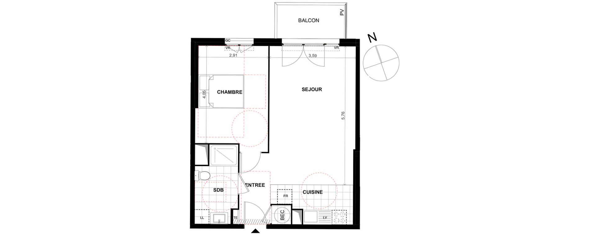 Appartement T2 de 46,00 m2 &agrave; Chalifert Centre