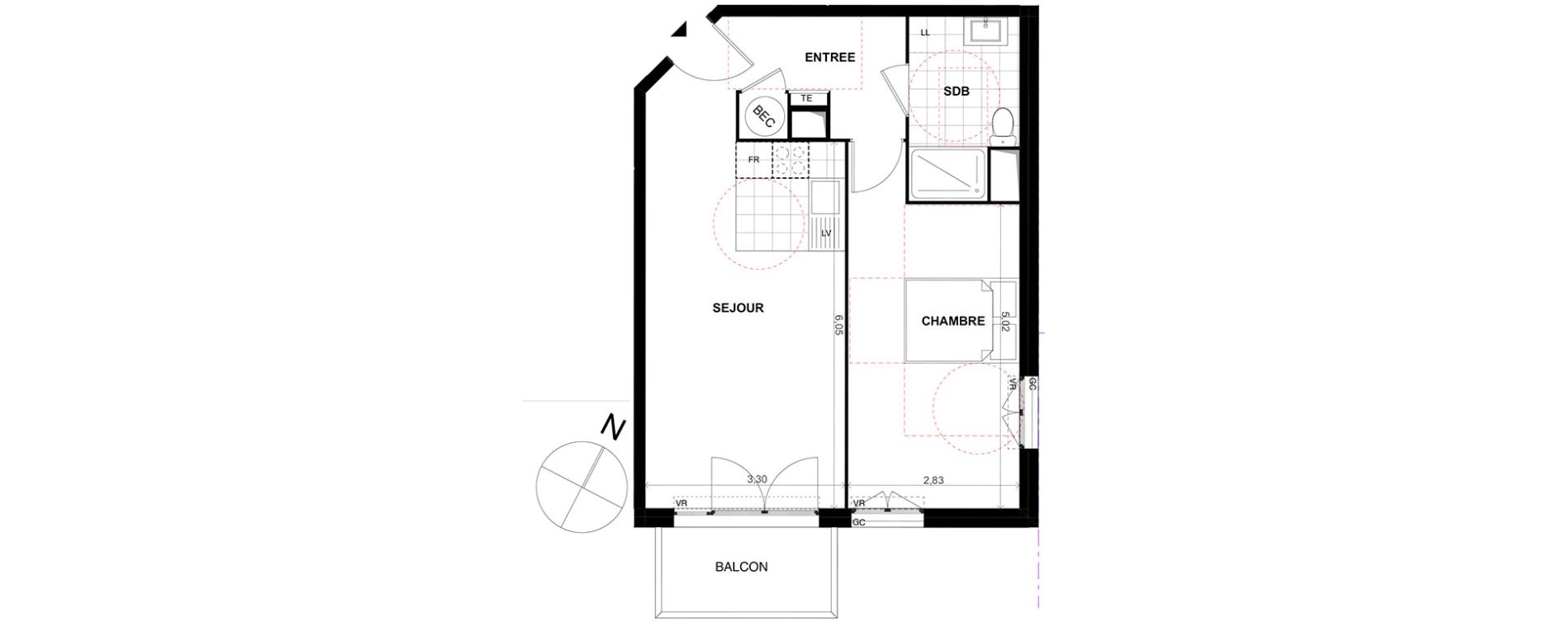Appartement T2 de 47,00 m2 &agrave; Chalifert Centre