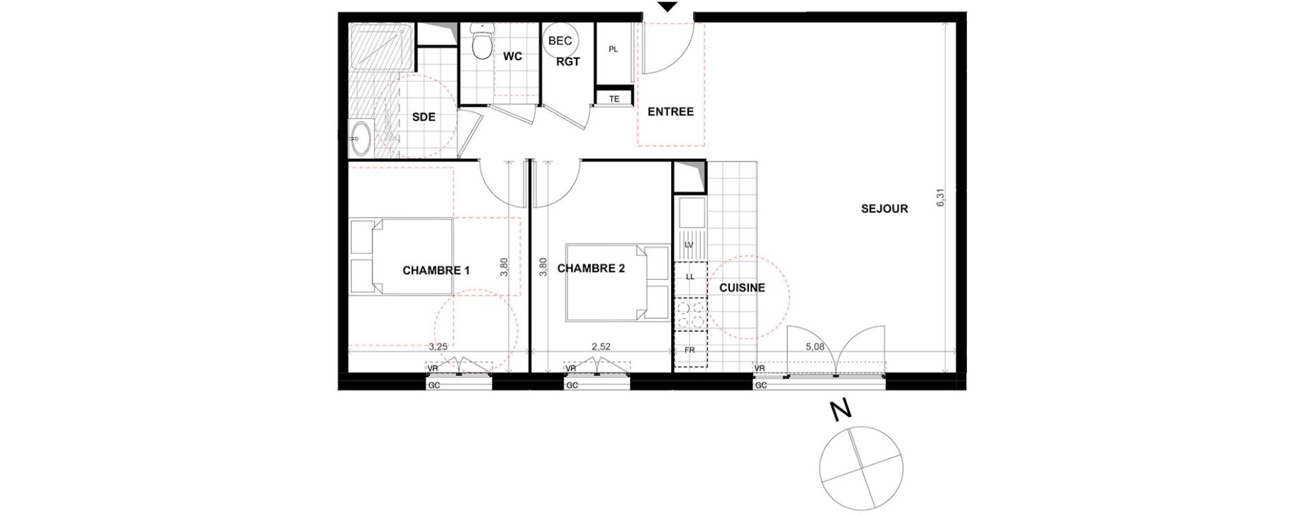 Appartement T3 de 64,70 m2 &agrave; Chalifert Centre