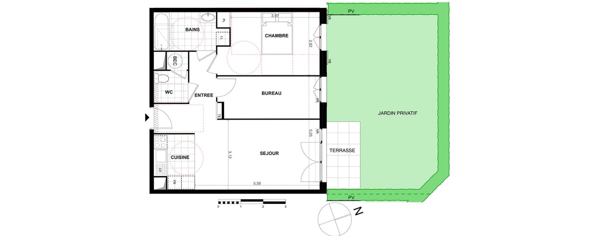Appartement T2 de 54,90 m2 &agrave; Chalifert Centre