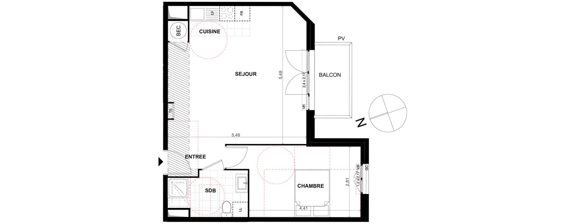 Appartement T2 de 47,80 m2 &agrave; Chalifert Centre