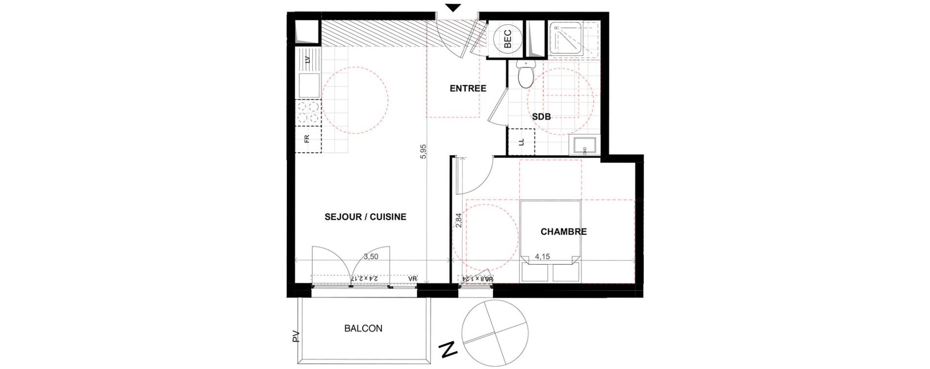 Appartement T2 de 40,40 m2 &agrave; Chalifert Centre
