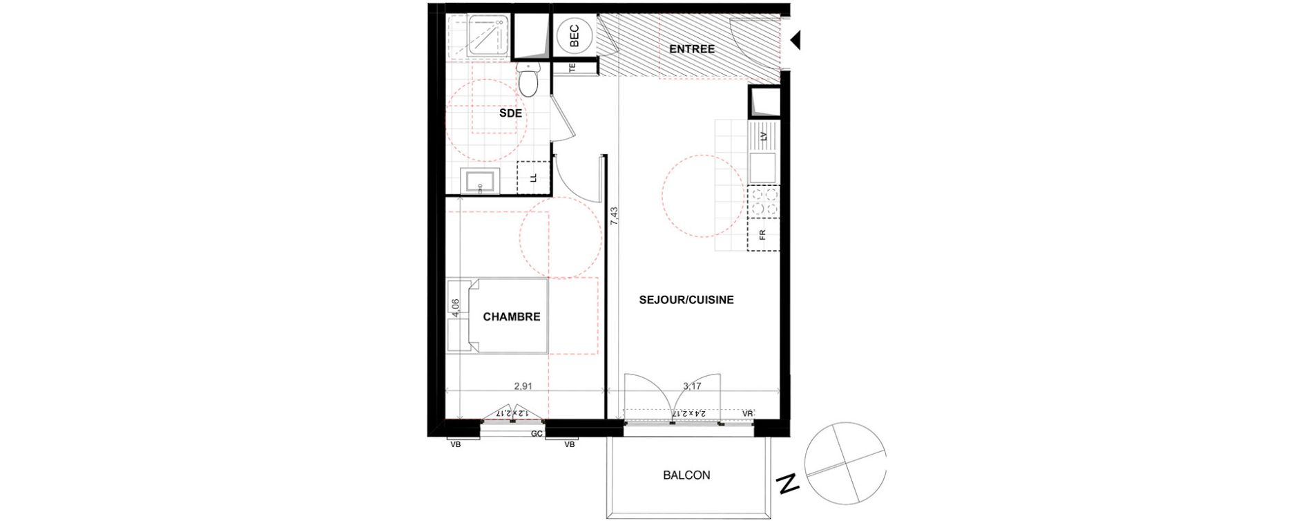 Appartement T2 de 42,50 m2 &agrave; Chalifert Centre