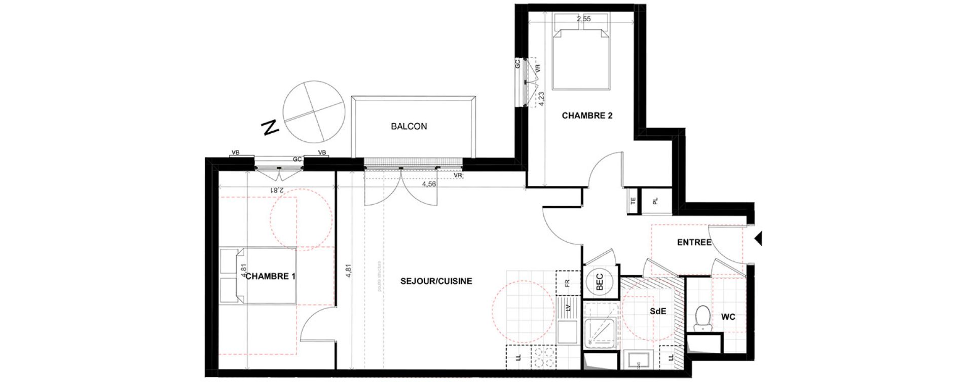 Appartement T3 de 66,90 m2 &agrave; Chalifert Centre