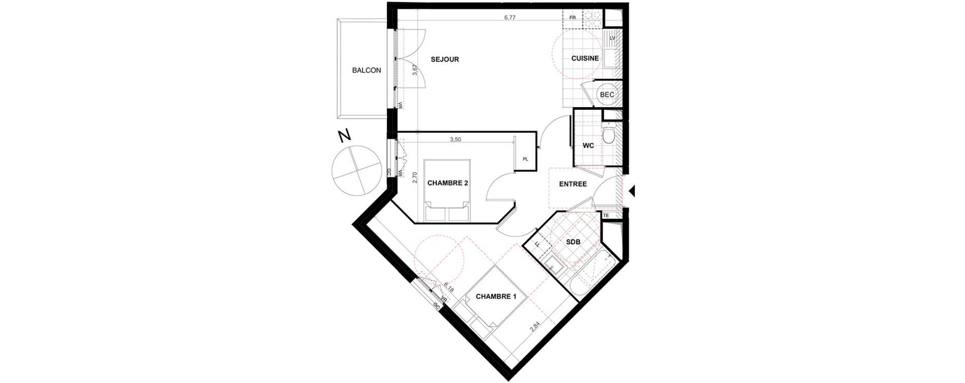 Appartement T3 de 59,80 m2 &agrave; Chalifert Centre