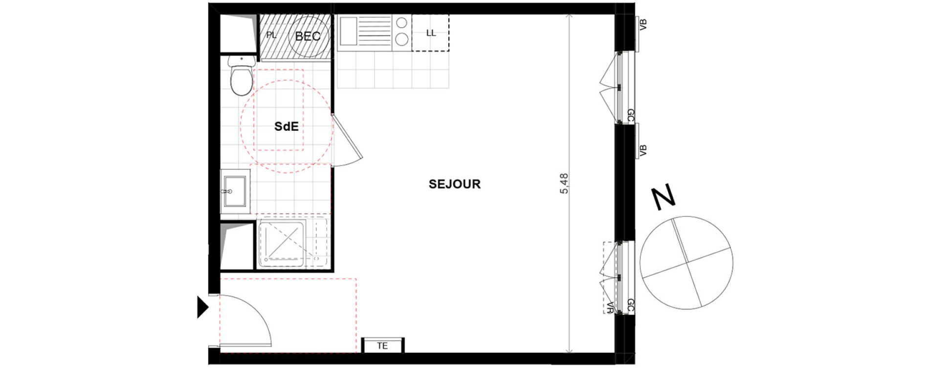 Appartement T1 de 33,40 m2 &agrave; Chalifert Centre