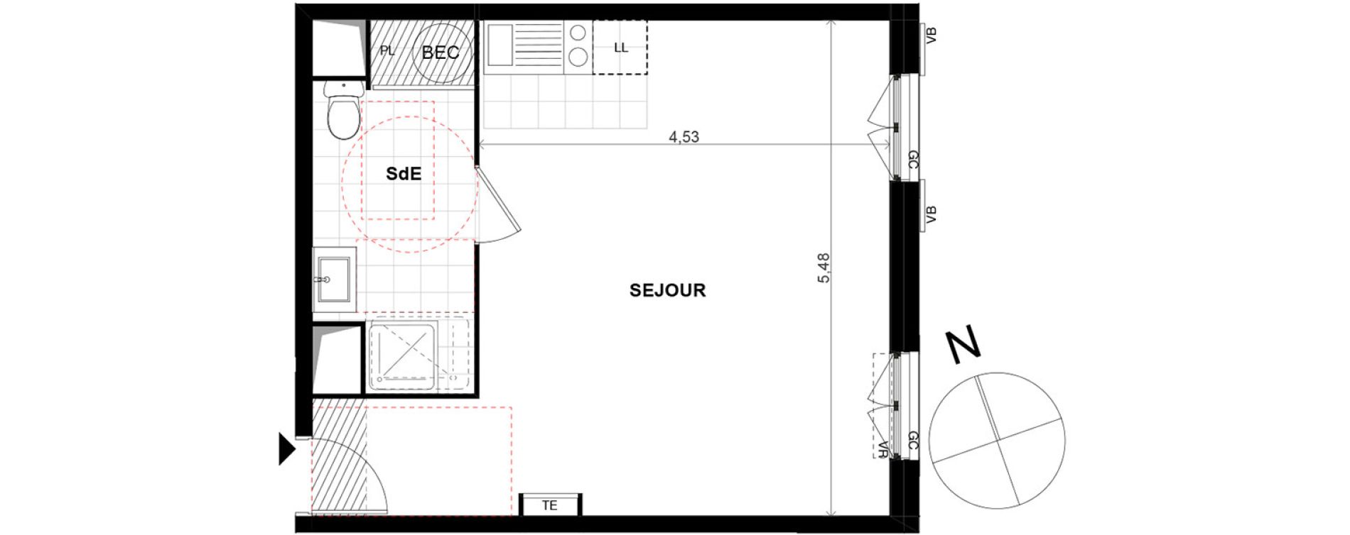 Appartement T1 de 33,80 m2 &agrave; Chalifert Centre