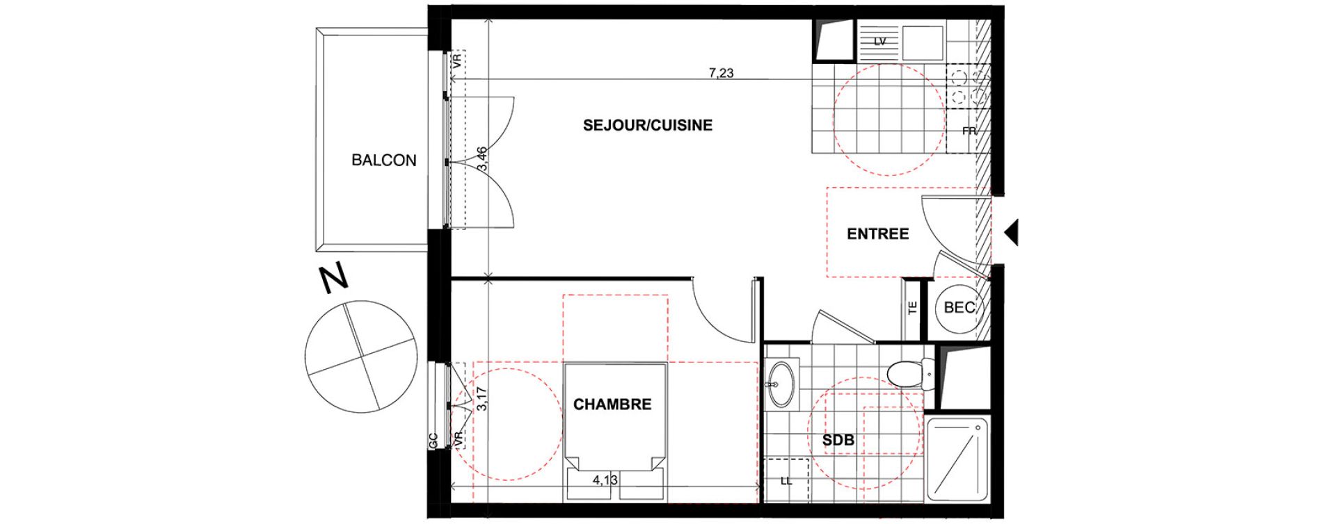 Appartement T2 de 44,30 m2 &agrave; Chalifert Centre
