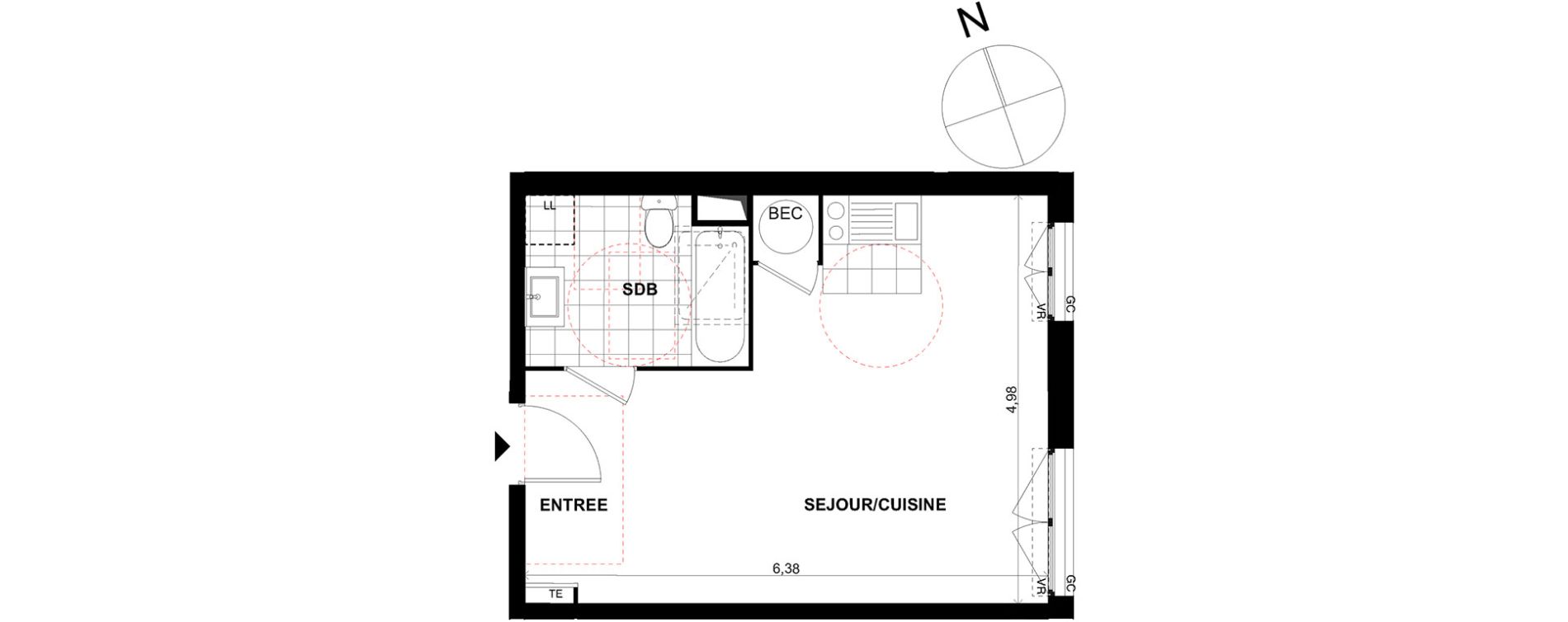 Appartement T1 de 30,60 m2 &agrave; Chalifert Centre