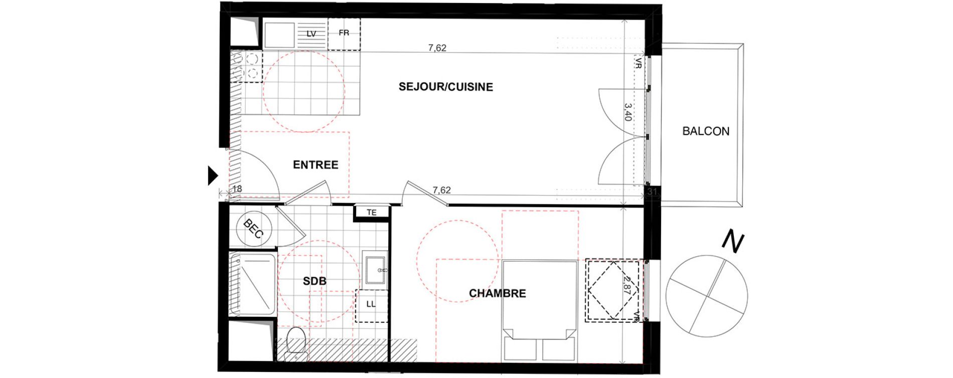 Appartement T2 de 44,20 m2 &agrave; Chalifert Centre