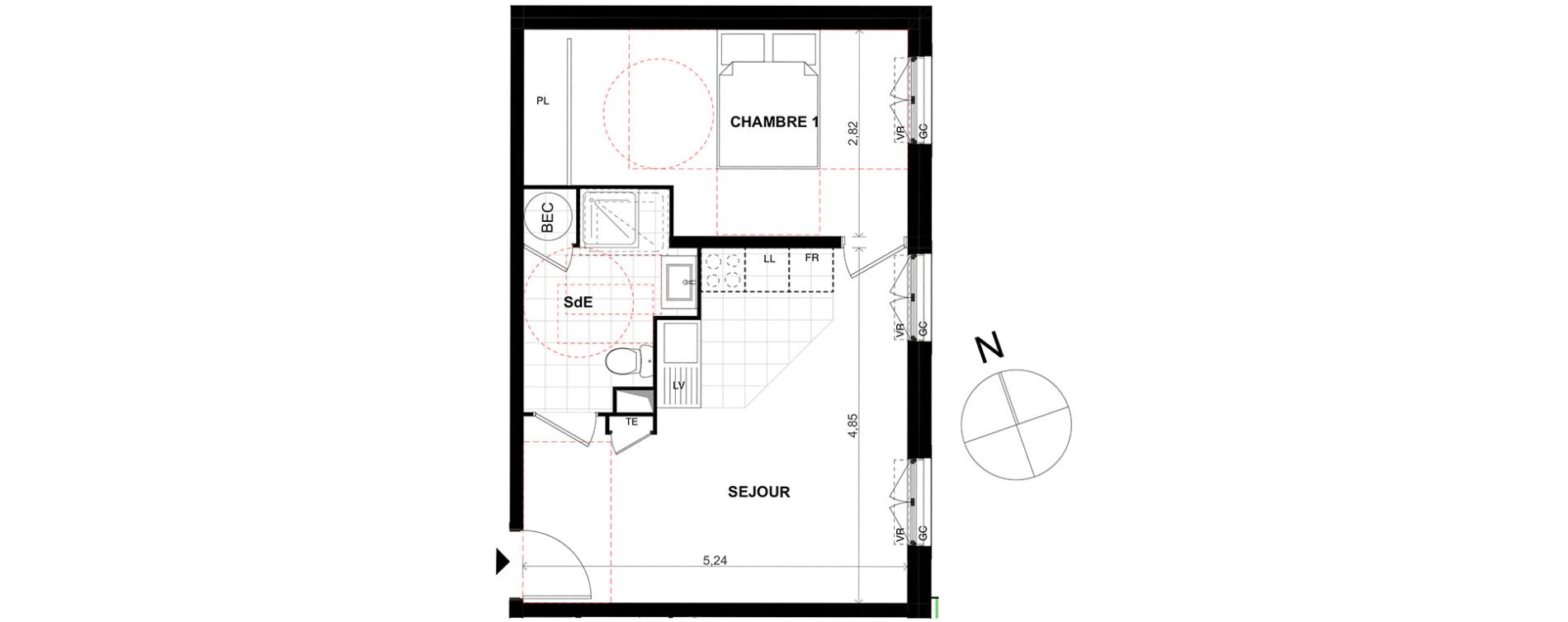 Appartement T2 de 39,40 m2 &agrave; Chalifert Centre