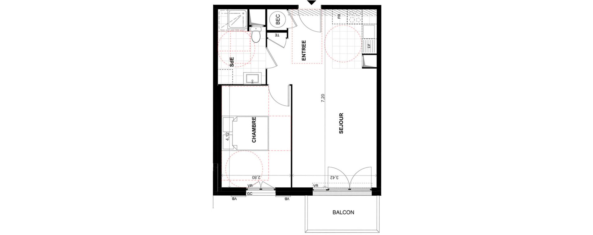 Appartement T2 de 43,80 m2 &agrave; Chalifert Centre